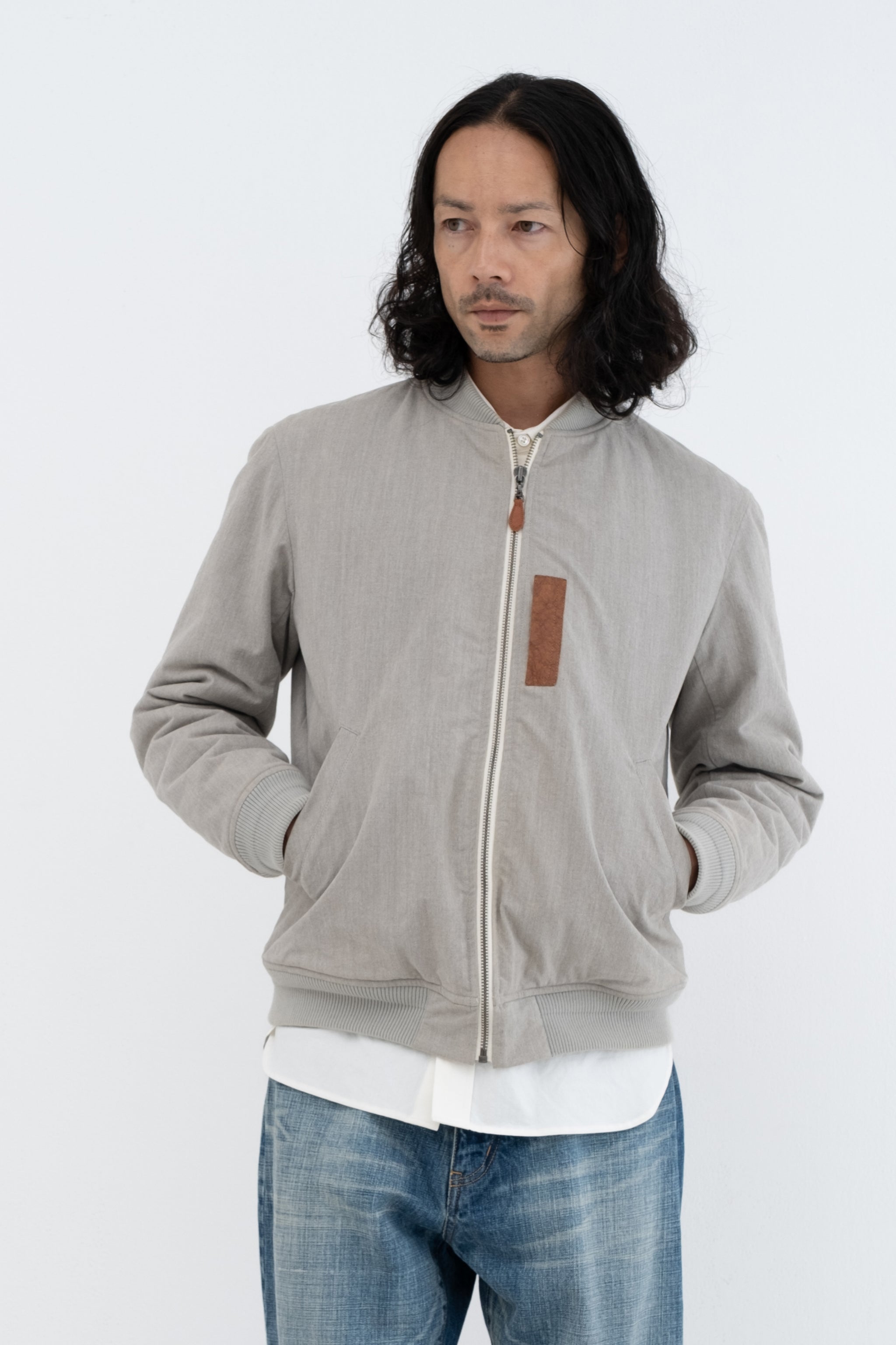 Natural Green Bomber Jacket