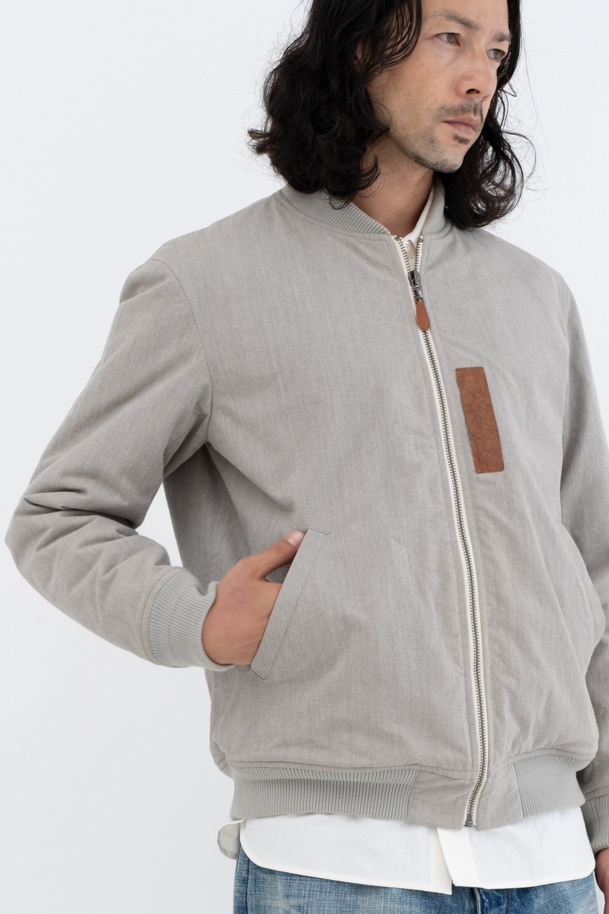 Natural Green Bomber Jacket