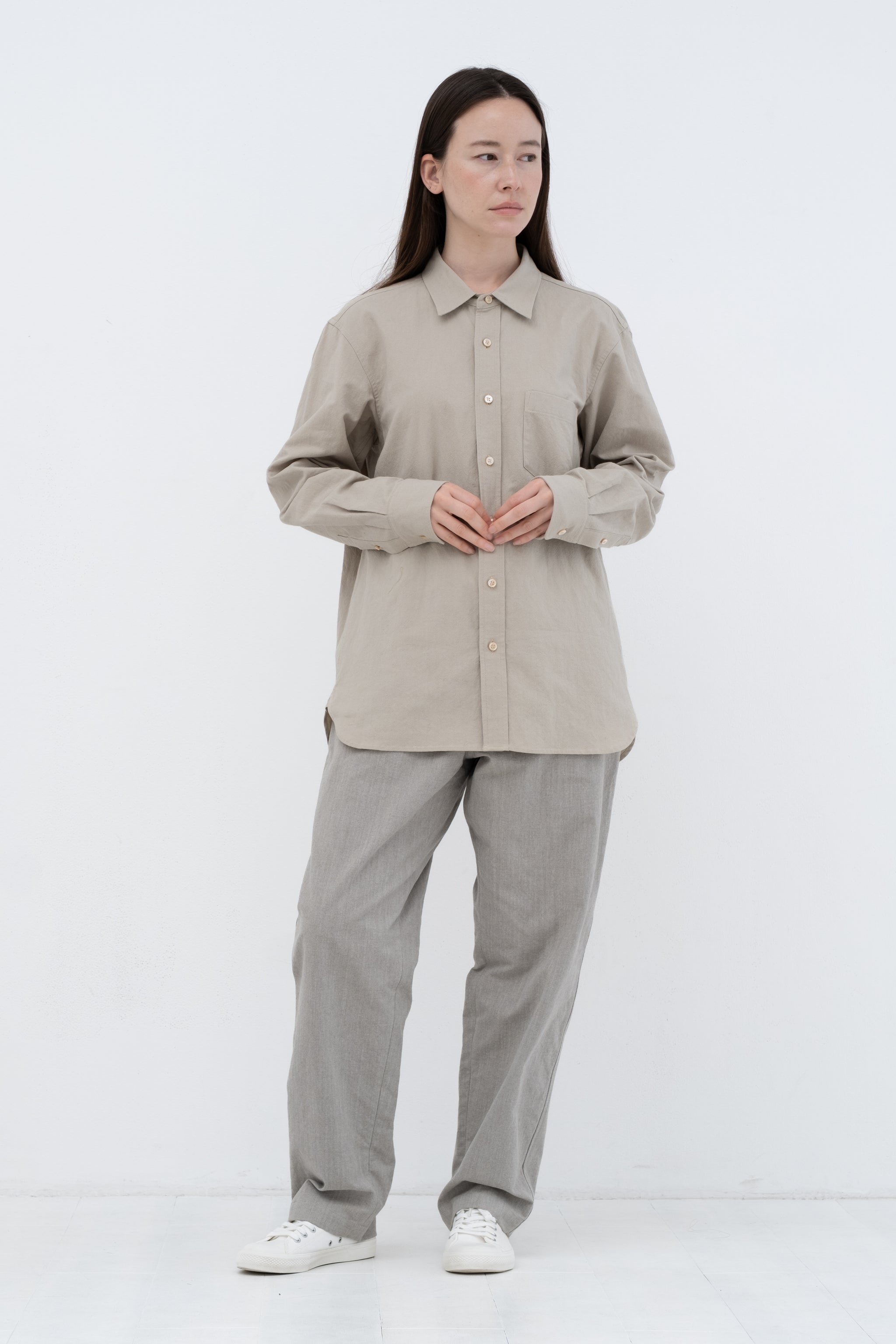 Natural Green Wide Pants