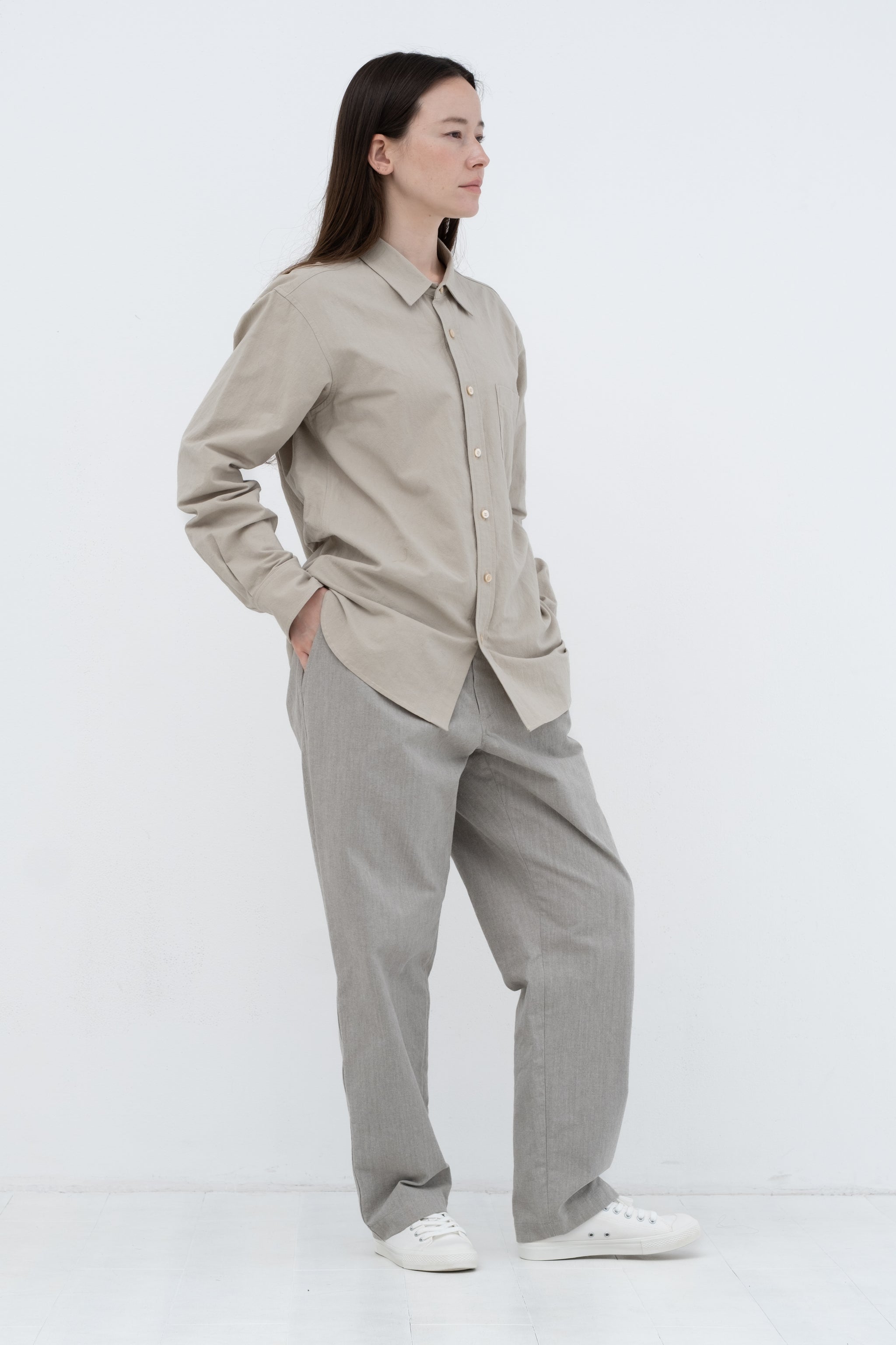 Natural Green Wide Pants