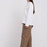 Natural Brown Wide Pants