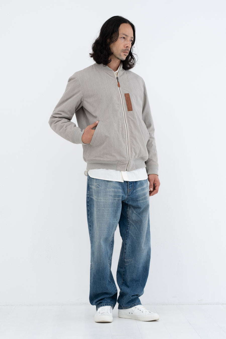 Natural Green Bomber Jacket