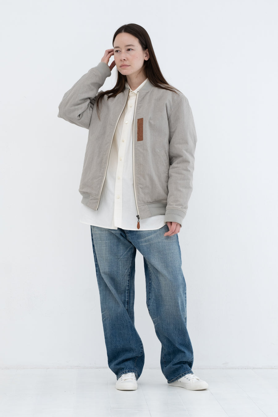 Natural Green Bomber Jacket