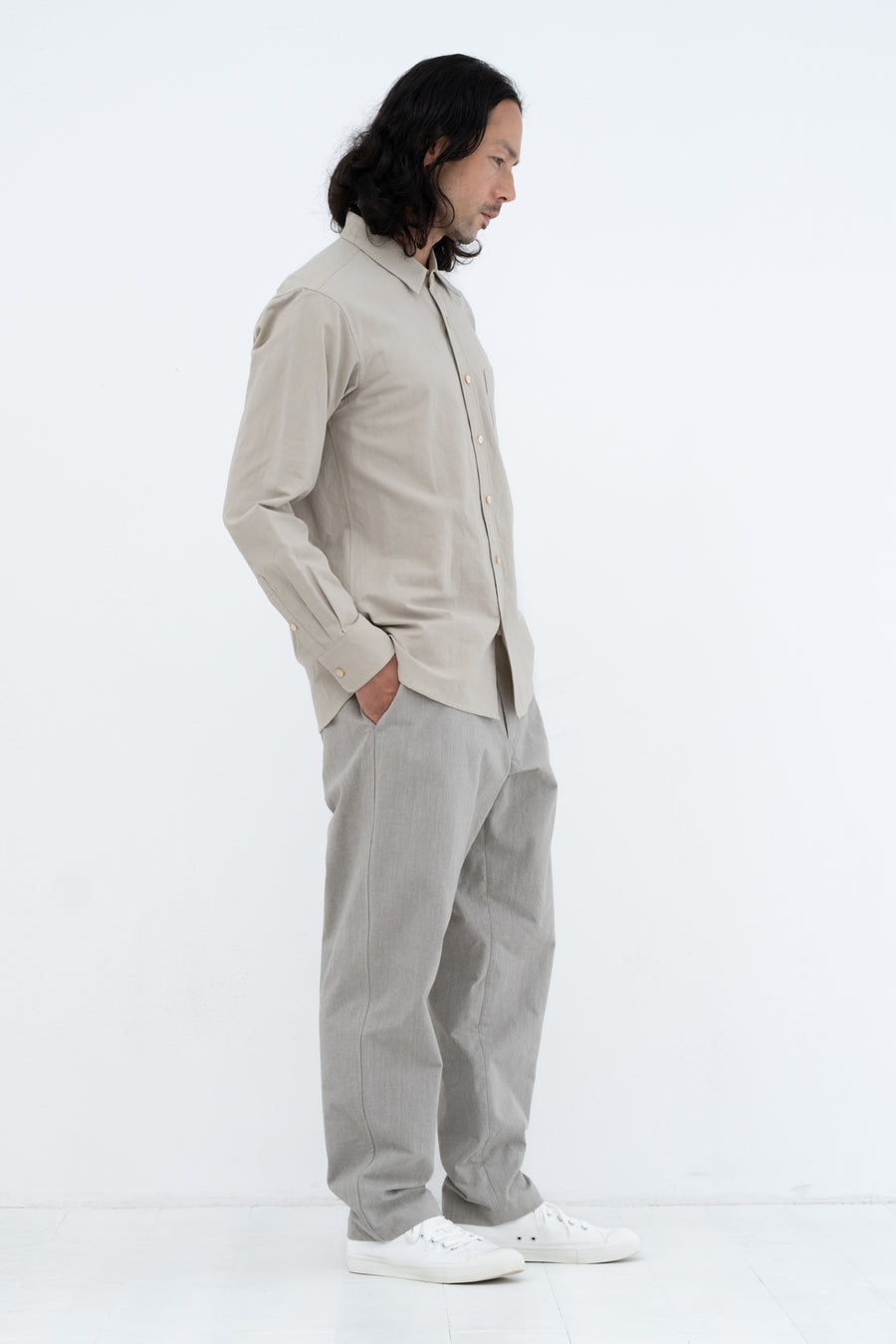 Natural Green Wide Pants