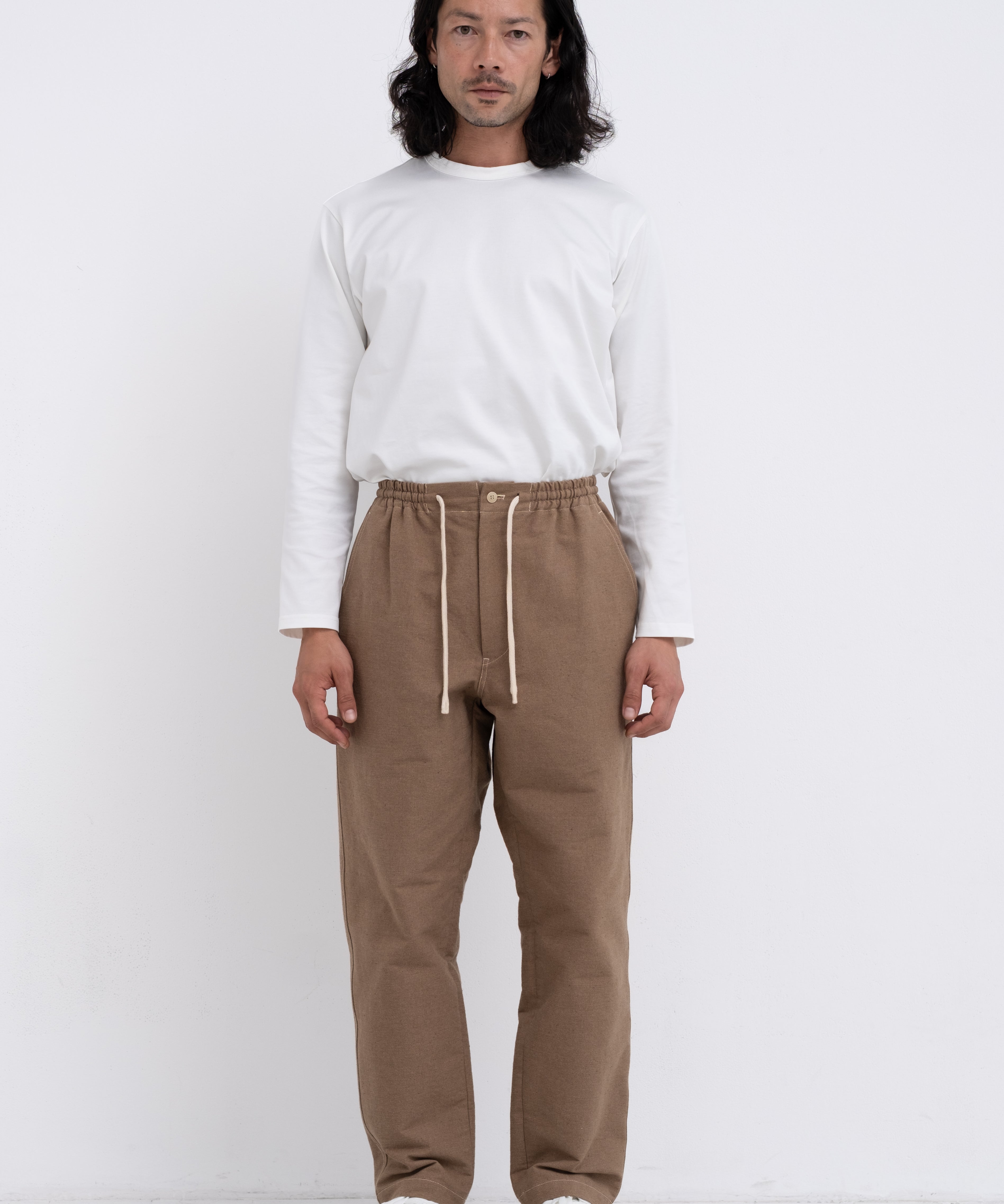 Natural Brown Wide Pants